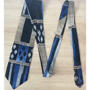 Conte di Milano Blue/Beige/Black Designer Men's Tie Necktie